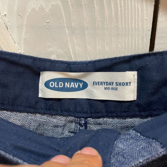 Old Navy blue every day short mid rise linen blend 22 - Picture 3 of 4